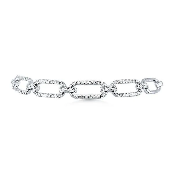 14K 7.5” Diamond Paperclip Bracelet - Goldmart Goldmart Jewelers Redding, CA