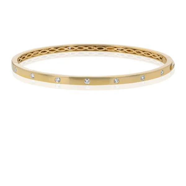 14K Yellow Diamond Bangle Bracelet - GM Goldmart Jewelers Redding, CA