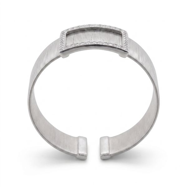 18K White Gold Estate Cuff Bracelet Image 2 Goldmart Jewelers Redding, CA