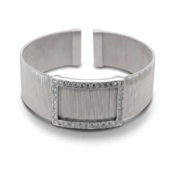 18K White Gold Estate Cuff Bracelet Goldmart Jewelers Redding, CA