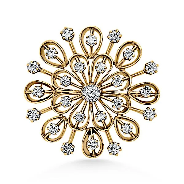 14K Art Deco Sunburst Pin/Pendant - Estate Goldmart Jewelers Redding, CA