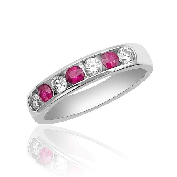 14K Ruby & Diamond Band Fashion Ring - Goldmart Signature Goldmart Jewelers Redding, CA