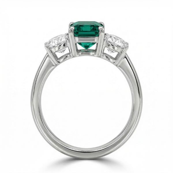 18K Emerald three Gem Fashion Ring by Eichhorn Image 2 Goldmart Jewelers Redding, CA