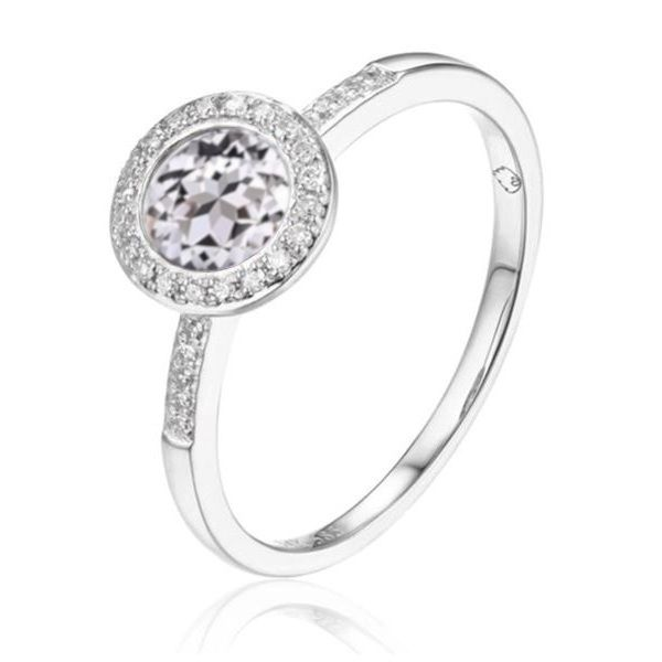 14K Diamond Halo Fashion Ring by Luvente Goldmart Jewelers Redding, CA