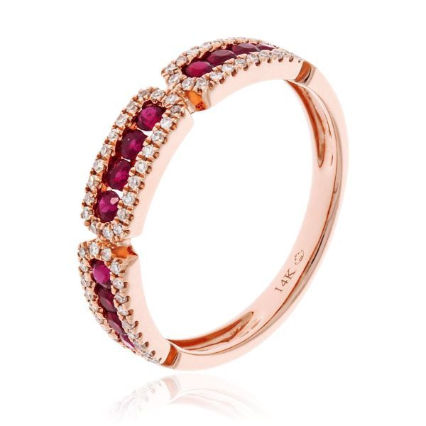 14K Rose,  Ruby Channel Fashion Ring Goldmart Jewelers Redding, CA