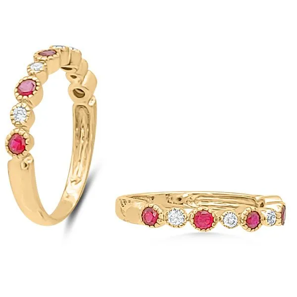 14K Band Ruby & Diamond Fashion Ring – Goldmart Signature Goldmart Jewelers Redding, CA