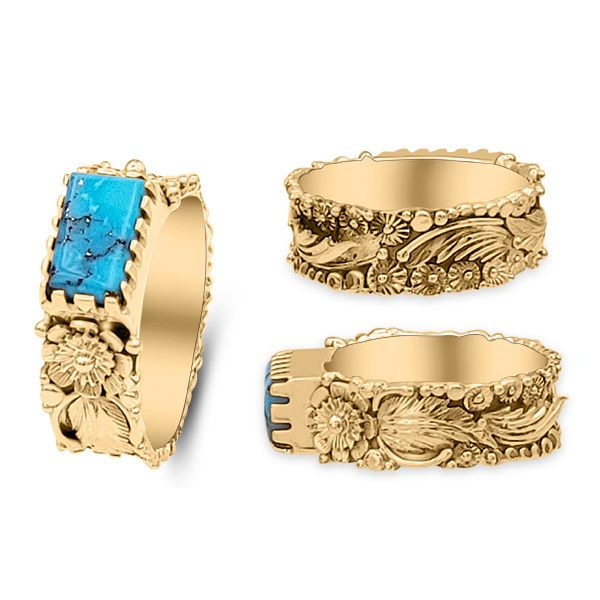 Nature Abounds, Retro Era 14K Turquoise Ring (Estate) Goldmart Jewelers Redding, CA