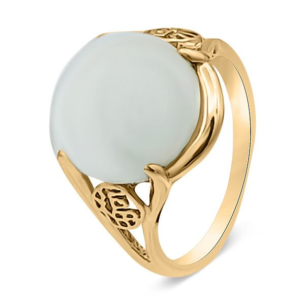 Striking, Retro Era 14K Jade Fashion Ring (Estate) Goldmart Jewelers Redding, CA