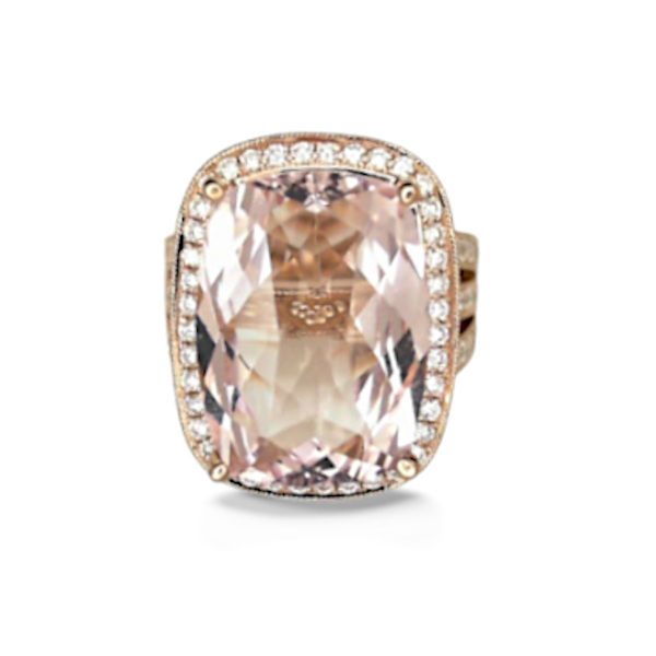 Mesmerizing, Rose 14K Fashion ring w/9.00ct Morganite Goldmart Jewelers Redding, CA