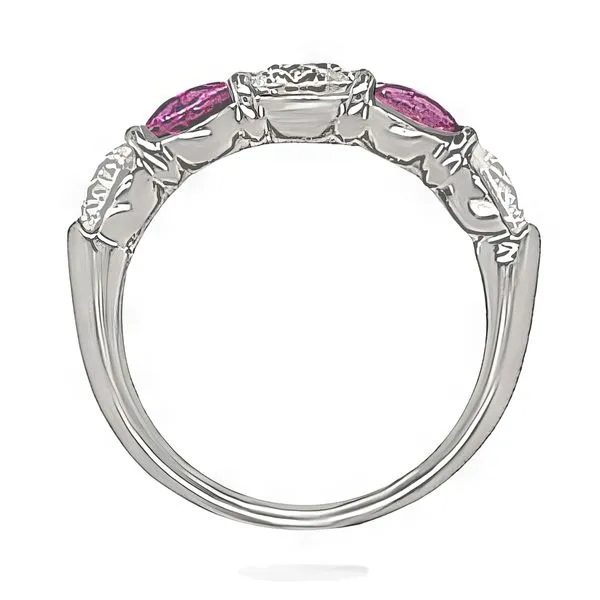Pink Sapphire & Diamond Platinum Ring by JB Star Image 2 Goldmart Jewelers Redding, CA