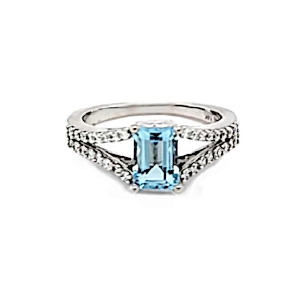 Exceptional, 14K Aquamarine bypass fashion ring Goldmart Jewelers Redding, CA