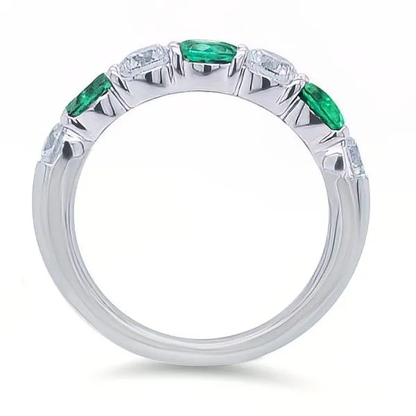 Platinum 7 Gem Emerald & Diamond Ring by JB Star Image 2 Goldmart Jewelers Redding, CA