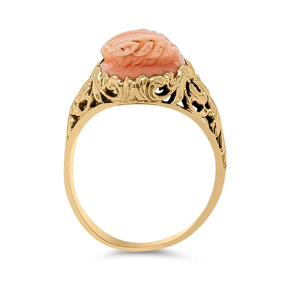 14K Art Nouveau Cameo Ring - Estate Image 2 Goldmart Jewelers Redding, CA