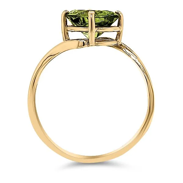 14K Oval Peridot Fashion Ring - Estate Image 2 Goldmart Jewelers Redding, CA