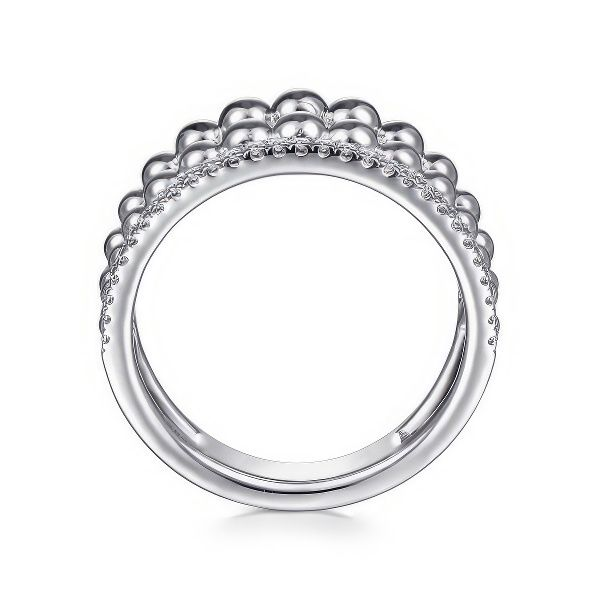 Sterling Silver White Sapphire Bujukan Ring by Gabriel. Image 2 Goldmart Jewelers Redding, CA