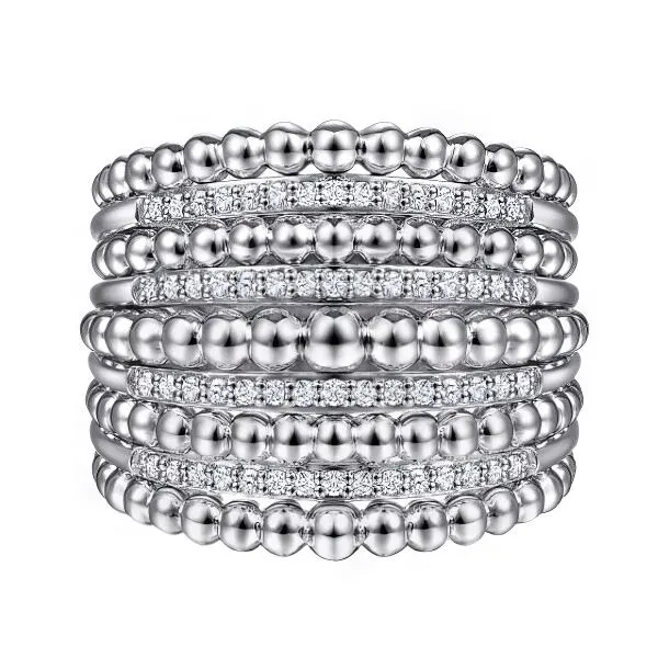 Sterling Silver White Sapphire Bujukan Ring by Gabriel. Goldmart Jewelers Redding, CA