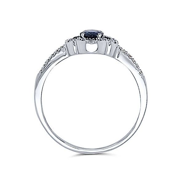 14K Blue Sapphire Halo Ring – GM Signature Image 2 Goldmart Jewelers Redding, CA