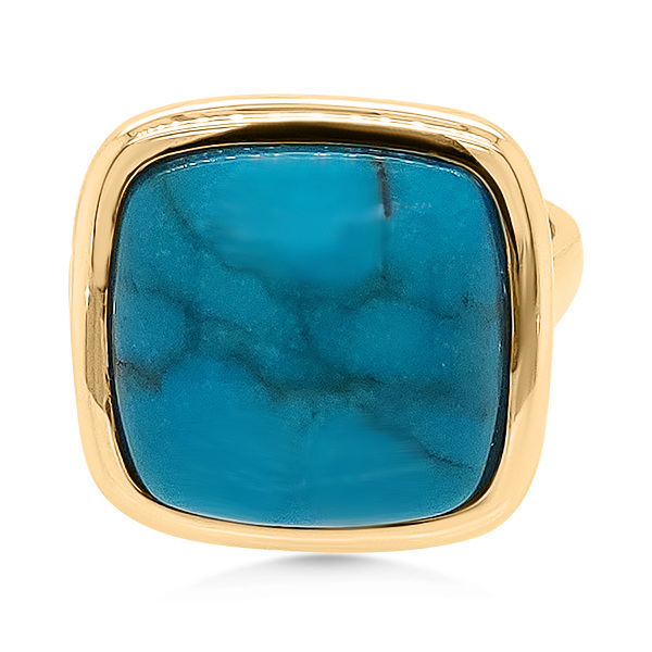 14K Mid-Century Modern Turquoise Ring - Estate Goldmart Jewelers Redding, CA