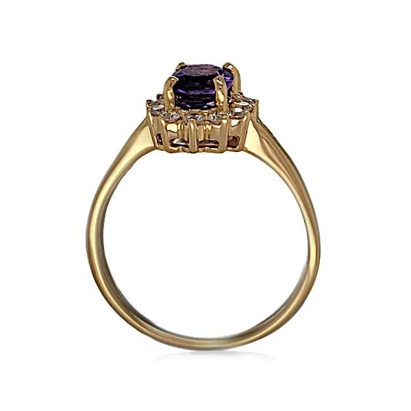 14K Amethyst & Diamond Halo Ring – GM Signature Image 2 Goldmart Jewelers Redding, CA