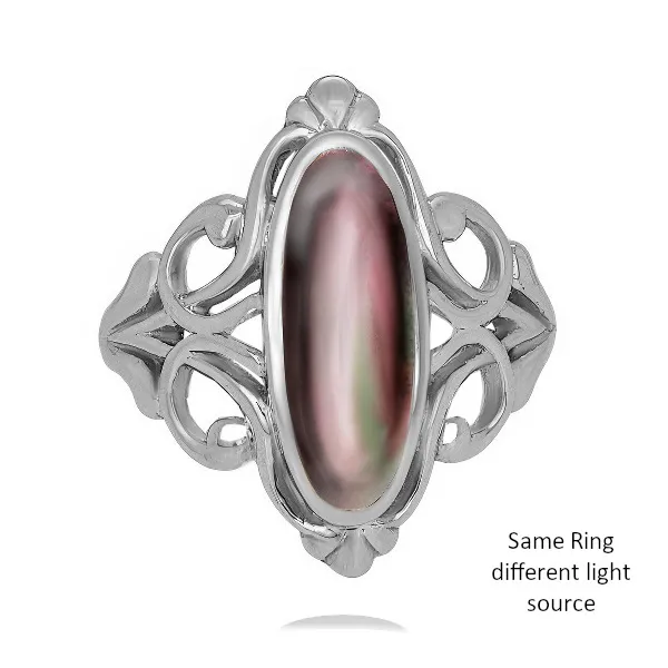 SS Black Mother of Pearl Filigree Ring by Kabana Image 2 Goldmart Jewelers Redding, CA
