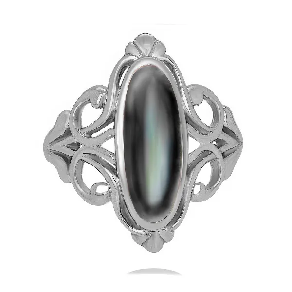 SS Black Mother of Pearl Filigree Ring by Kabana Goldmart Jewelers Redding, CA