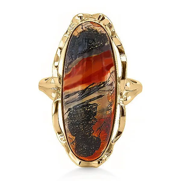 14K Oval Agate Fashion Ring - Estate Goldmart Jewelers Redding, CA