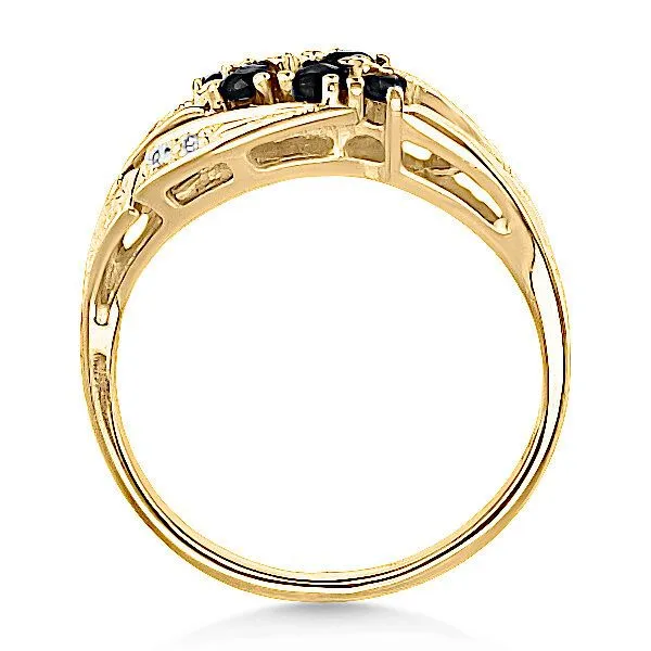 14K Blue Sapphire & Diamond Fashion Ring - Estate Image 2 Goldmart Jewelers Redding, CA