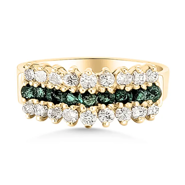 14K Emerald & Diamond Fashion Ring - Estate Goldmart Jewelers Redding, CA