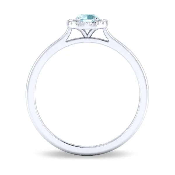 14K Aquamarine & Halo Fashion Ring by Costar Image 2 Goldmart Jewelers Redding, CA