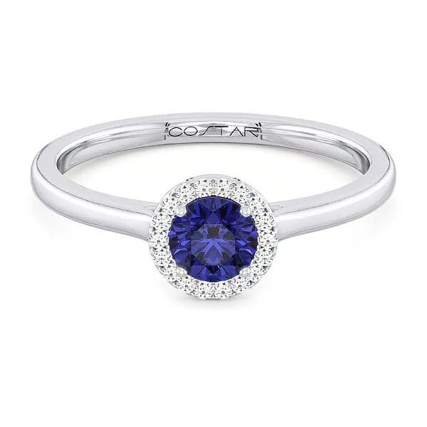 14K Blue Sapphire & Halo Fashion Ring by Costar Goldmart Jewelers Redding, CA
