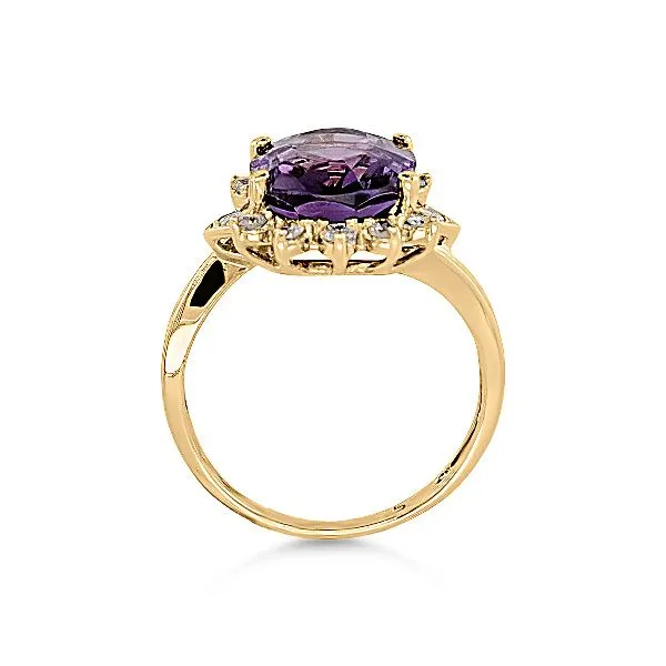14K Amethyst & Diamond Fashion Ring - Estate Image 2 Goldmart Jewelers Redding, CA
