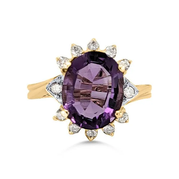 14K Amethyst & Diamond Fashion Ring - Estate Goldmart Jewelers Redding, CA