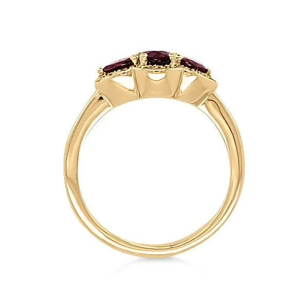 14K Rubys 3 Gem Fashion Ring w/Diamonds - GM Image 2 Goldmart Jewelers Redding, CA