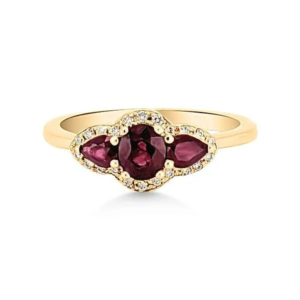 14K Rubys 3 Gem Fashion Ring w/Diamonds - GM Goldmart Jewelers Redding, CA