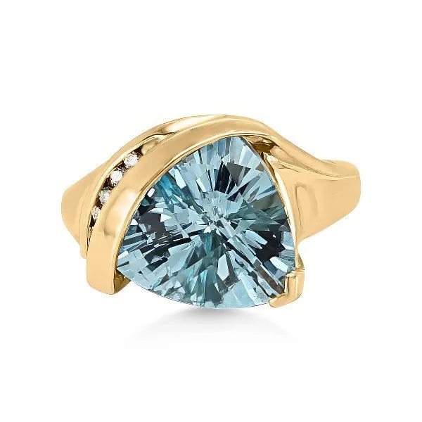 14K Blue Topaz Free Form Fashion Ring - Estate Goldmart Jewelers Redding, CA