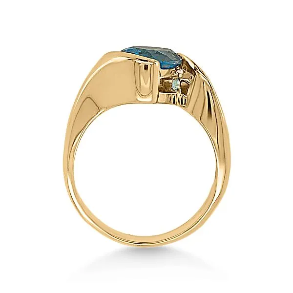 14K Blue Topaz Bypass Fashion Ring - Estate Image 2 Goldmart Jewelers Redding, CA