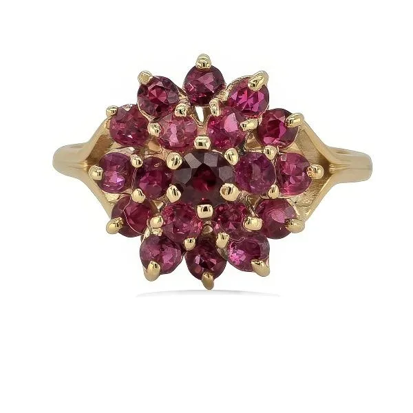14K Ruby Cluster Fashion Ring - Estate Goldmart Jewelers Redding, CA