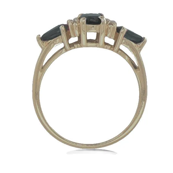 14K Blue Sapphire & Diamond Fashion Ring - Estate Image 2 Goldmart Jewelers Redding, CA