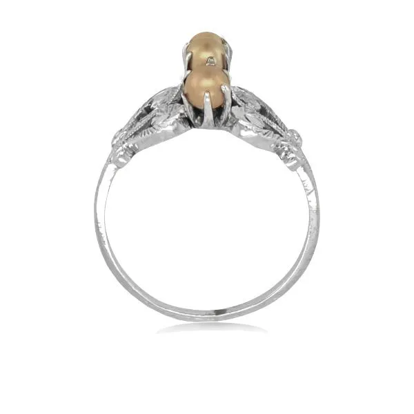 14K Antique three Pearl Fashion Ring - Estate Image 2 Goldmart Jewelers Redding, CA
