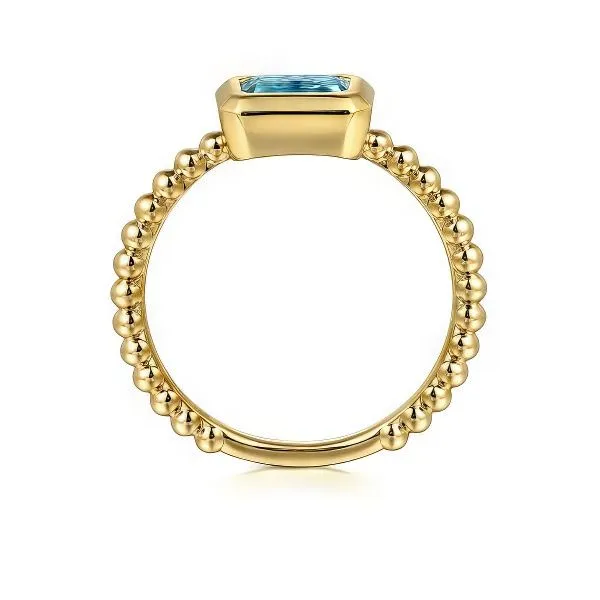 14K Blue Topaz Bujukan Stackable Ring by Gabriel & Co. Image 2 Goldmart Jewelers Redding, CA