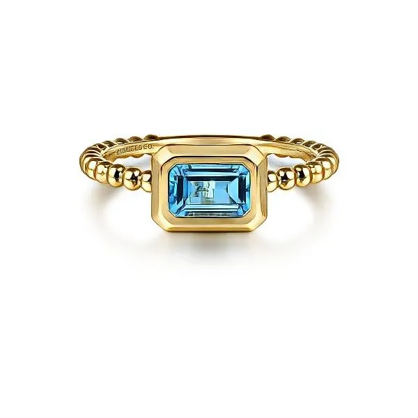 14K Blue Topaz Bujukan Stackable Ring by Gabriel & Co. Goldmart Jewelers Redding, CA