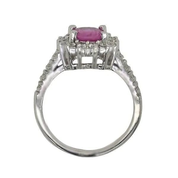 14K Pink Sapphire & Diamond Halo Fashion Ring - Estate Image 3 Goldmart Jewelers Redding, CA