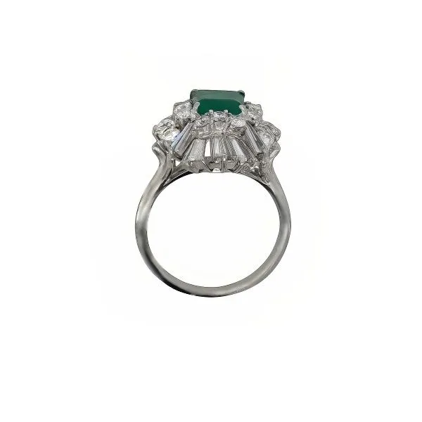 18K Emerals & Diamond Fashion Ring - Estate Image 3 Goldmart Jewelers Redding, CA