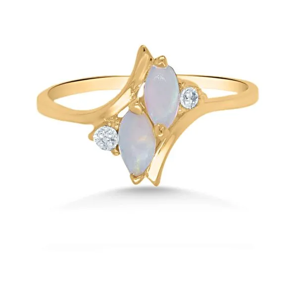 14K Australian Opal Bypass Ring - Estate Goldmart Jewelers Redding, CA