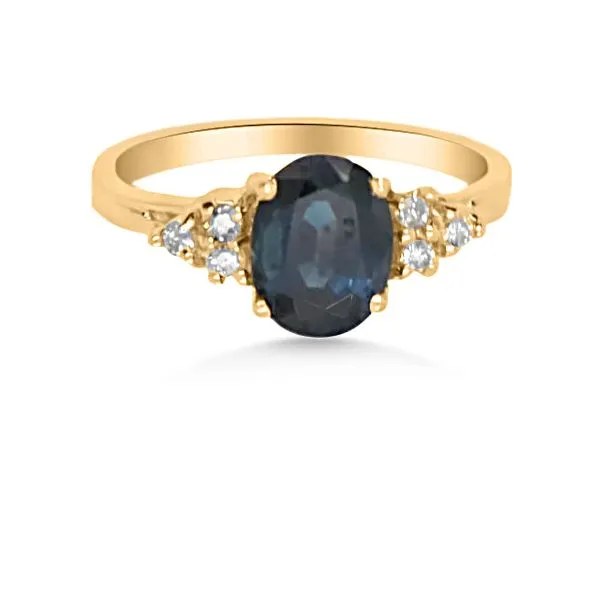 14K Blue Sapphire & Diamond Fashion Ring - Estate Goldmart Jewelers Redding, CA