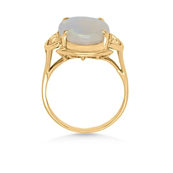 18K Australian & Diamond Fashion Ring - Estate Image 2 Goldmart Jewelers Redding, CA