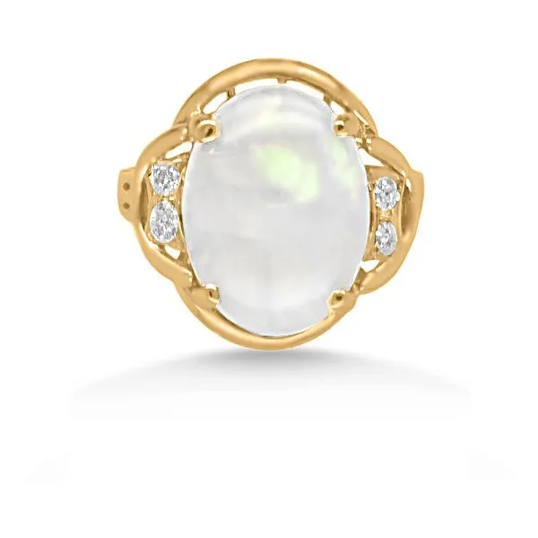 18K Australian & Diamond Fashion Ring - Estate Goldmart Jewelers Redding, CA