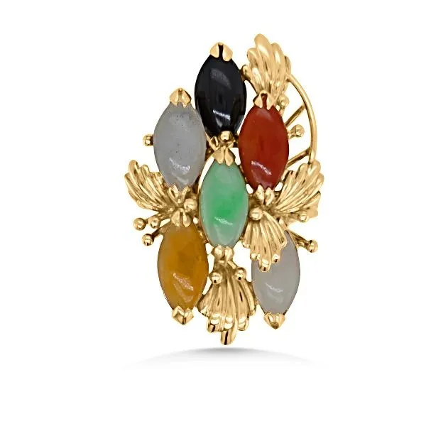 14K Jade Cluster Fashion Ring - Eatate Goldmart Jewelers Redding, CA