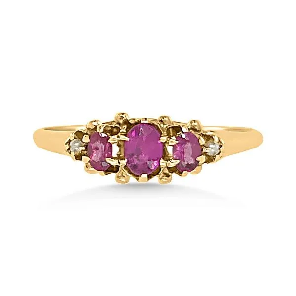 14K Rhodolite Garnet and Seed Pearl Ring – Estate Goldmart Jewelers Redding, CA