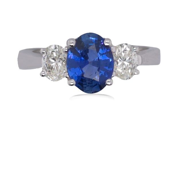 18K Blue Sapphire and Diamond Fashion Ring - Estate Goldmart Jewelers Redding, CA